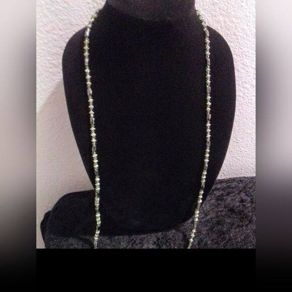 Versatile Magnetic Hematite & Silver Beaded Wrap Necklace - Picture 9 of 9